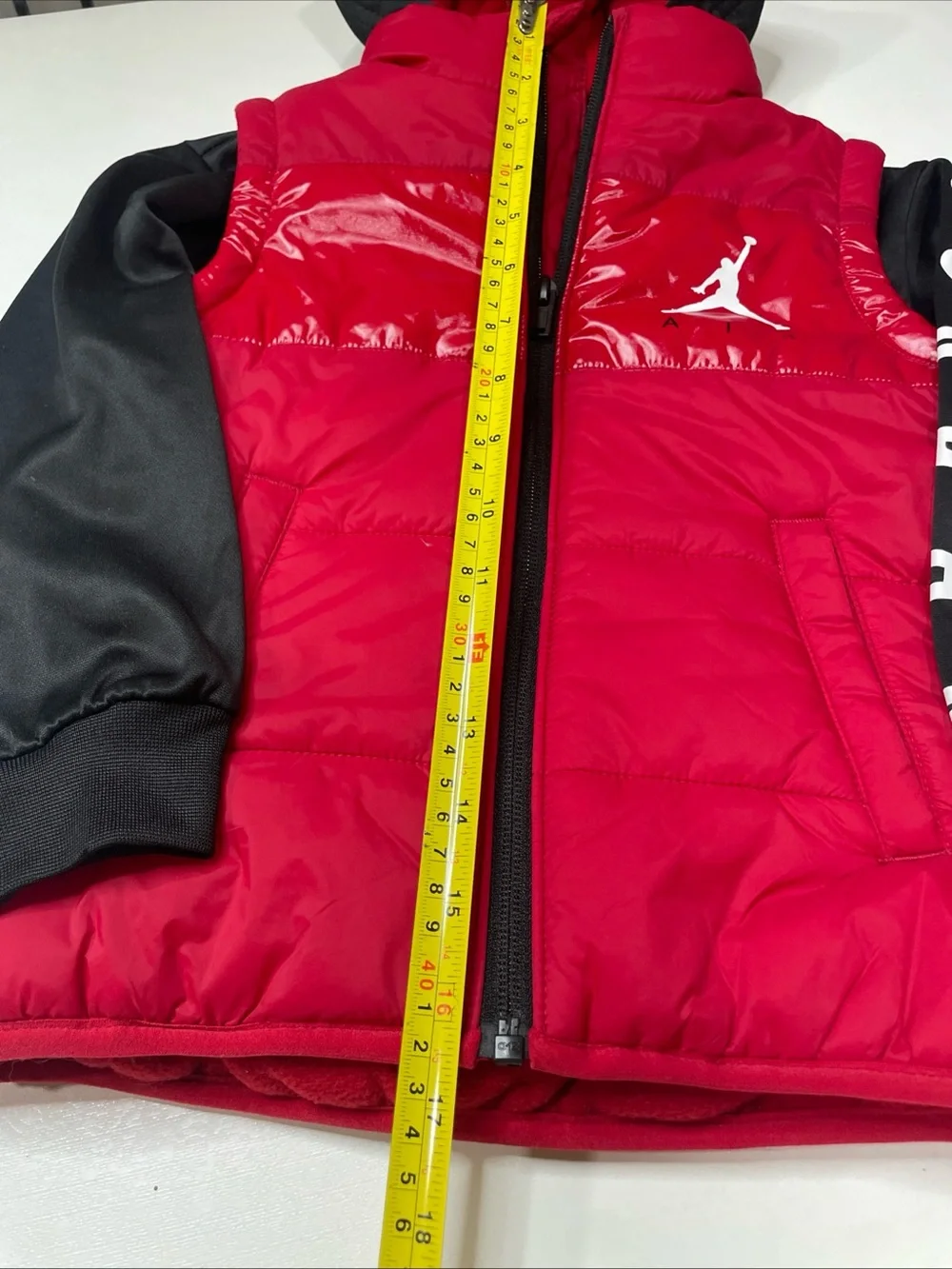 Jordan Red and Black Puffer Hoodie Jacket Size 3T